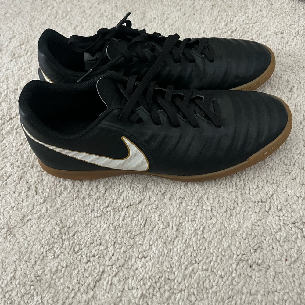 Nike Black and Gold Indoor Soccer Shoes